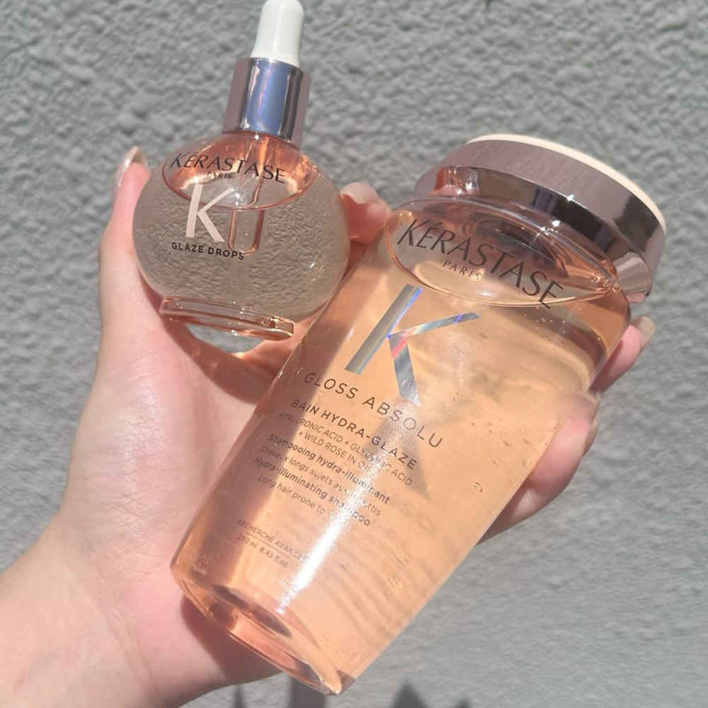 Kerastase Gloss Absolu Hydra-Illuminating Shampoo 80ml ,Kerastase Gloss Absolu Hydra-Illuminating Shampoo , Kérastase Gloss Absolu Shampoo for All Hair Types with Glycolic Acid, Hyaluronic Acid & Wild Rose